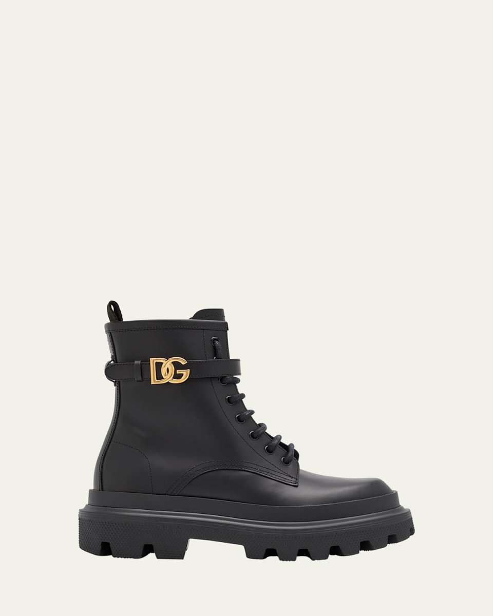 Leather DG Lace-Up Ranger Booties